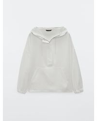 MASSIMO DUTTI Sweatshirt With Adjustable Hood - White