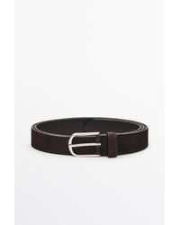 MASSIMO DUTTI - Nubuck Leather Belt - Lyst