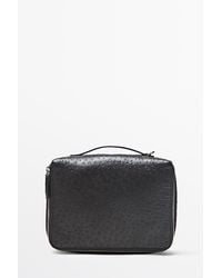 MASSIMO DUTTI - Textured Nappa Leather Cube Toiletry Bag - Lyst
