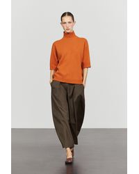 MASSIMO DUTTI - Oversized Short Sleeve Knit Sweater - Lyst