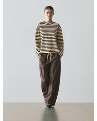 MASSIMO DUTTI - Wool Blend Contrast Drawstring Trousers - Lyst