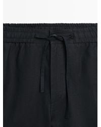 MASSIMO DUTTI - 100% Linen Short Bermuda Shorts - Lyst