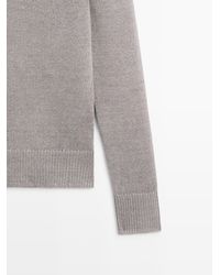 MASSIMO DUTTI - Linen V-Neck Knit Sweater - Lyst