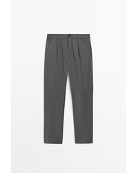 MASSIMO DUTTI - 100% Wollen Straight Fit Broek - Lyst