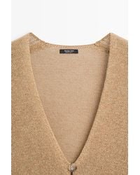 MASSIMO DUTTI - Long V-Neck Knit Cardigan - Lyst