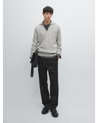 MASSIMO DUTTI - Mock Neck Knit Sweater With Zip - Lyst