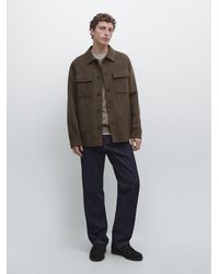 MASSIMO DUTTI - Wool Blend Overshirt With Pockets - Lyst