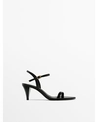 MASSIMO DUTTI - Leather Heeled Sandals - Lyst