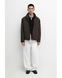 MASSIMO DUTTI - Wool Blend Double Fabric High Neck Jacket - Lyst