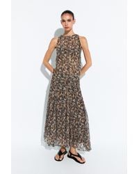 MASSIMO DUTTI - Printed Dress With Sash Detail - Lyst