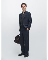 MASSIMO DUTTI - Wide-Leg Cool Wool Suit Trousers - Lyst