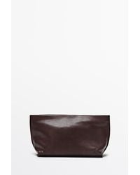 MASSIMO DUTTI - Large Soft Nappa Leather Toiletry Bag - Lyst