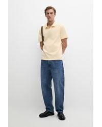 MASSIMO DUTTI - Short Sleeve V-Neck Polo Shirt - Lyst