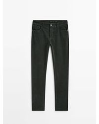 MASSIMO DUTTI - Tapered-Fit Needlecord Denim Trousers - Lyst