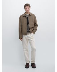 MASSIMO DUTTI - Wool Blend Jacket With Pockets - Lyst