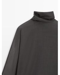 MASSIMO DUTTI - Flowing Blouse With Tie Detail - Lyst
