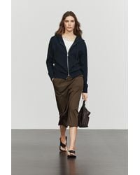 MASSIMO DUTTI - Cotton Knit Hooded Cardigan - Lyst