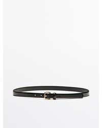 MASSIMO DUTTI - Leather Belt With Square Buckle - Lyst