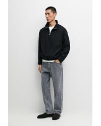 MASSIMO DUTTI - Wool Blend Double-Knit Mock Neck Sweatshirt - Lyst
