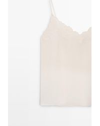 MASSIMO DUTTI - Flowing Camisole Top With Embroidered Detail - Lyst