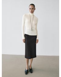 MASSIMO DUTTI - Midirock Aus Wollmischgewebe Mit Schlitz - Lyst