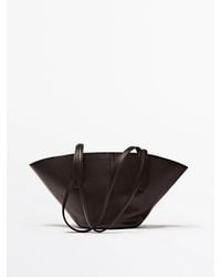 MASSIMO DUTTI - Nappa Leather Mini Tote Bag With Long Strap - Lyst