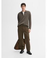 MASSIMO DUTTI - Pull En Maille À Col Polo Et Fermeture Éclair - Lyst
