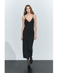 MASSIMO DUTTI - Flowing Spaghetti Strap Midi Dress - Lyst