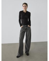 MASSIMO DUTTI - Lyocell And Wool Crossover Top - Lyst