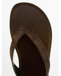 MASSIMO DUTTI - Leather Toe Divider Sandals - Lyst