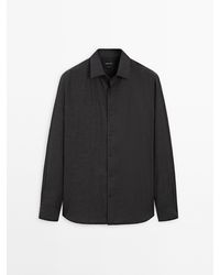 MASSIMO DUTTI - 100% Katoenen Overhemd Met Fijne Strepen Regular Fit - Lyst