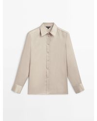 MASSIMO DUTTI - Satin Shirt With Cut-Out Details - Lyst
