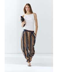 MASSIMO DUTTI - Satin Pants With Tie-Detail Hems - Lyst