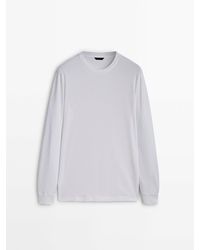 MASSIMO DUTTI - 100% Cotton Long Sleeve T-Shirt - Lyst