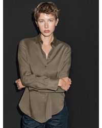MASSIMO DUTTI - Camisa Fluida Cuello Camisero - Lyst