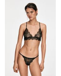 MASSIMO DUTTI - Scalloped Lace Thong - Lyst