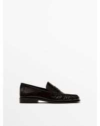 MASSIMO DUTTI - Gathered Penny Loafers - Lyst