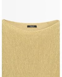 MASSIMO DUTTI - Cotton Blend Cutwork Knit Sweater - Lyst