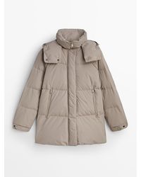 MASSIMO DUTTI - Padded Technical Jacket With Down And Feather Filling - Lyst