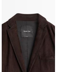 MASSIMO DUTTI - 100% Suede Leather Blazer - Lyst
