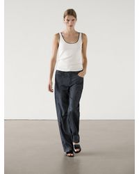 MASSIMO DUTTI - Strappy Top With Contrast Trims - Lyst