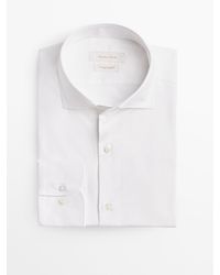 MASSIMO DUTTI - Slim Fit Cotton Twill Shirt - Lyst