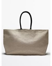 MASSIMO DUTTI - Linen Maxi Shopper Bag - Lyst