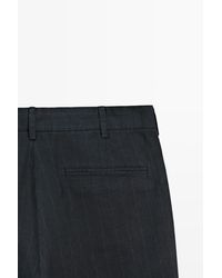 MASSIMO DUTTI - Linen Trousers With A Striped Pattern - Lyst