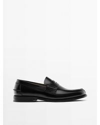 MASSIMO DUTTI - Lederloafer Mit Riegel - Lyst