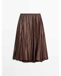 MASSIMO DUTTI - Halflange Rok Met Plooien - Lyst