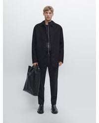 MASSIMO DUTTI - Mantel Aus Doppellagigem Wollmischgewebe - Lyst