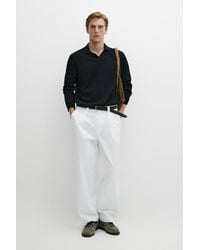 MASSIMO DUTTI - 100% Cotton Knit Polo Sweater - Lyst
