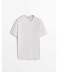 MASSIMO DUTTI - Relaxed Fit Short Sleeve Cotton T-Shirt - Lyst