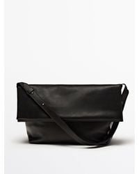 MASSIMO DUTTI - Nappa Leather Shoulder Bag With Flap - Lyst